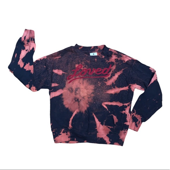 Sundry Tops - Sundry Bleach Dyed Crewneck Loved Sweatshirt Sz 1